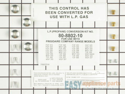 Gas Range LP Conversion Kit – Part Number: 5303286386